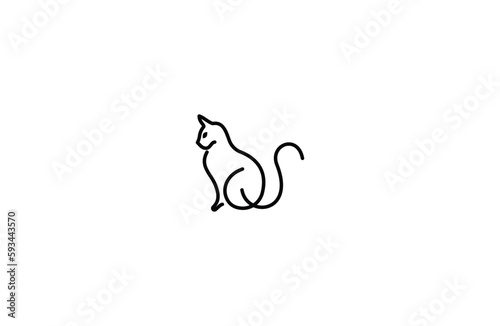  cat logo with fancy lines