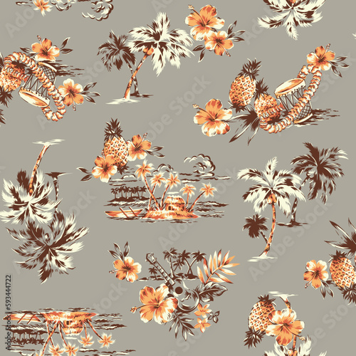 Seamless pattern for simple aloha shirt,