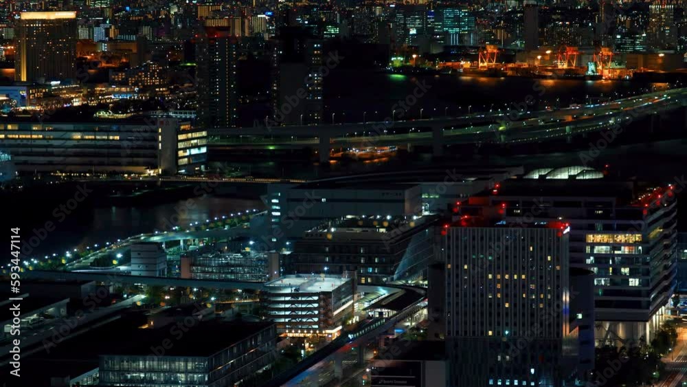 Tokyo bay and waterfront of Odaiba as seen from Toyosu Tokyo bay and waterfront of Odaiba as seen from Toyosu