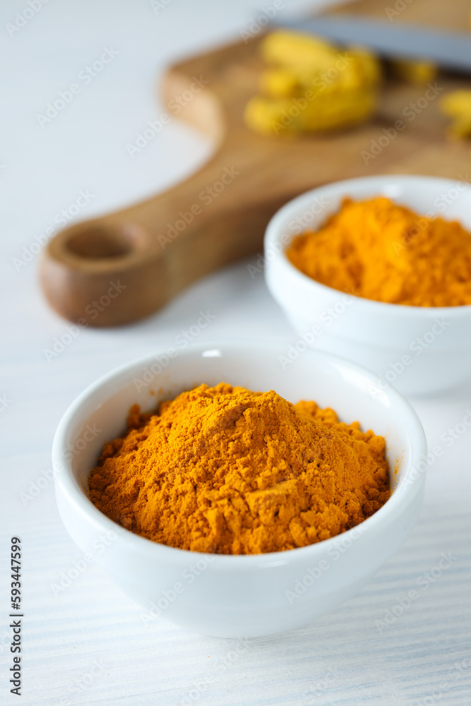 Fragrant seasoning - turmeric, one of the main ingredients in Indian curry Fragrant seasoning - turmeric, one of the main ingredients in Indian curry