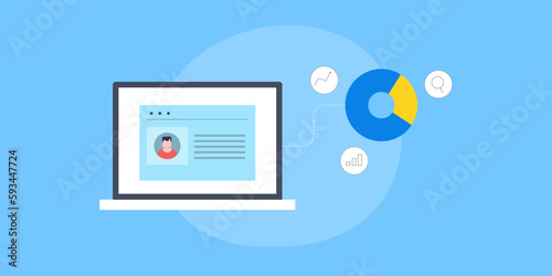 Competitive data analysis, business strategy planning, collecting information opportunity and market share. Web banner template.