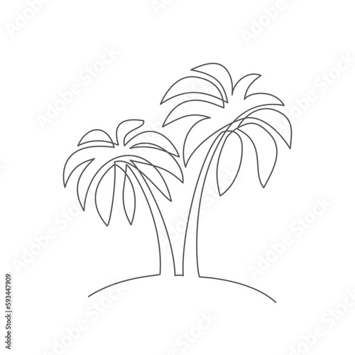 Palm One line drawing on white background