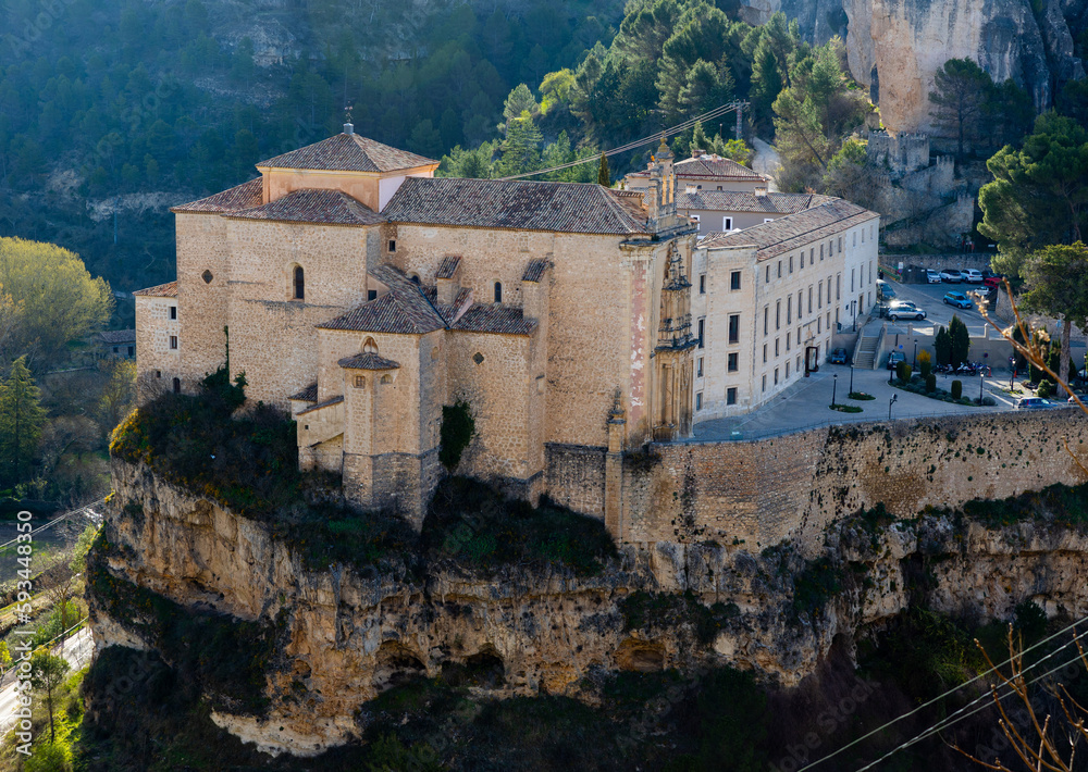 Obraz premium Aerial view of the ancient dominican female monastery of San Pablo in Cuenca, Spain