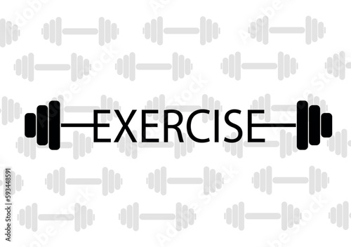 background barbell for training on a white background athletics bodybuilding emblem