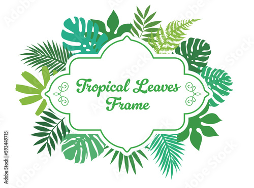tropical leaf frame ,vector illustration © yosuke14
