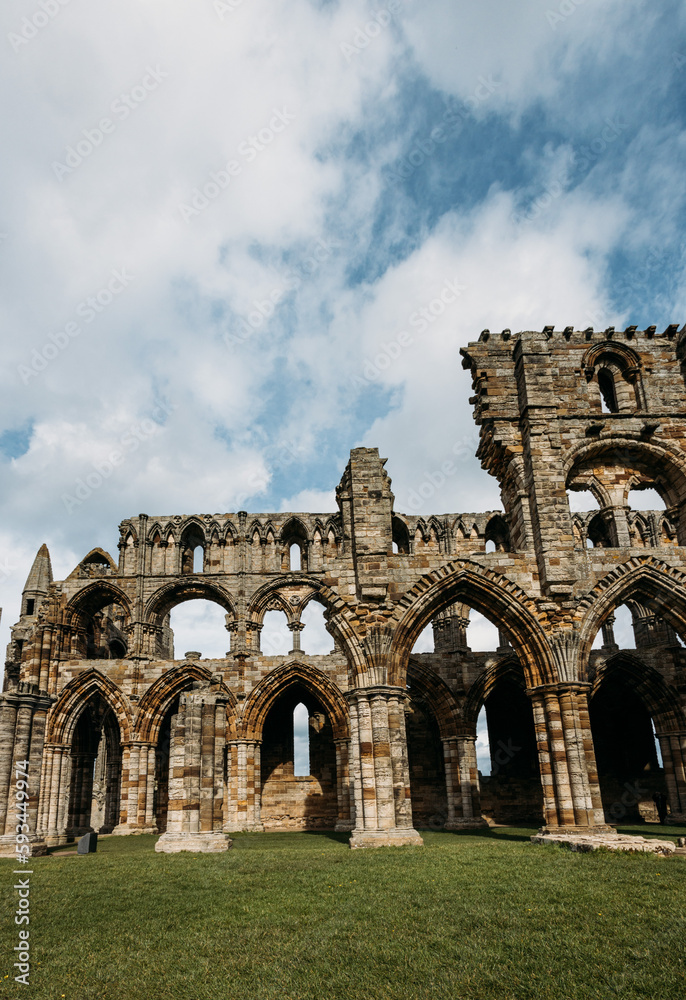 Whitby Abbey ruins UK in Scarborough Borough Concil of England North Yorkshire