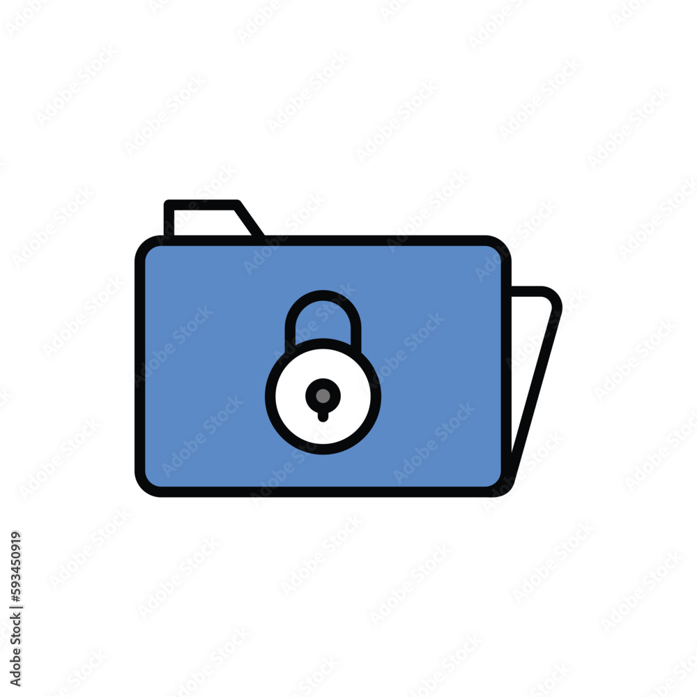 Secure Folder icon vector stock. Secure Folder icon vector stock.