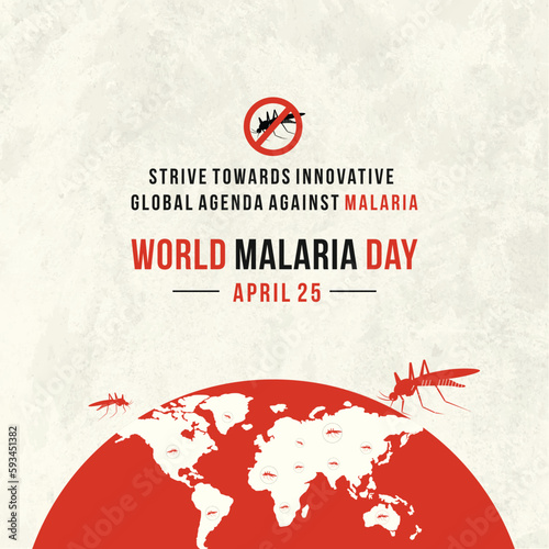 World Malaria Day April 25, Malaria Awareness Social media Templates Vector Design, Mosquito, Stop Malaria, Diseases 