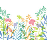 Colorful flat watercolor floral background