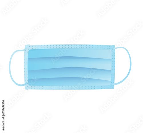 Concept Medical mask. This is an illustration of a medical mask, designed with a flat and simple vector style, depicted on a white background. Vector illustration.