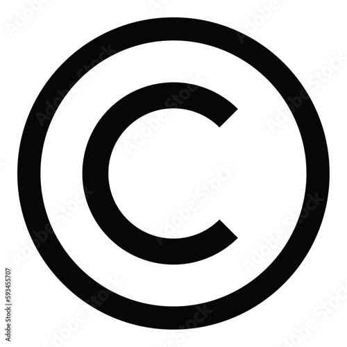 Copyright sign, sybmol, icon, mark or clipart isolated on tranperent background