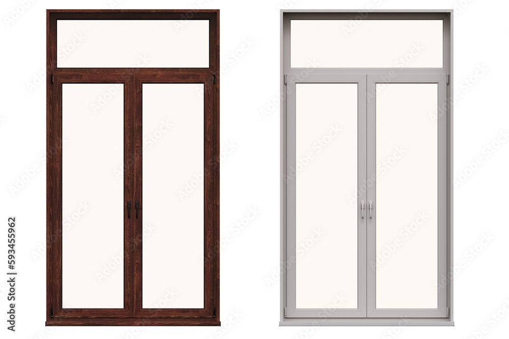 windows in the interior isolated on white background, 3D illustration, cg render windows in the interior isolated on white background, 3D illustration, cg render
