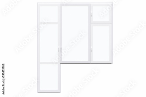 windows in the interior isolated on white background  3D illustration  cg render