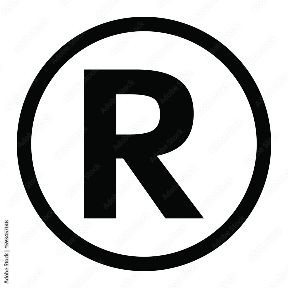 Registered R trademark symbol. R icon isolated on tranperent background. Registered R trademark symbol. R icon isolated on tranperent background.