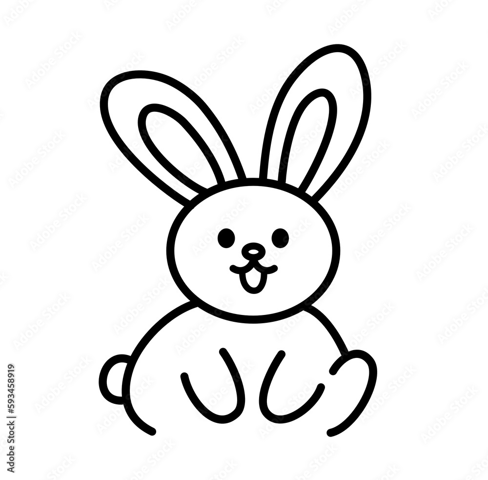 Obraz premium rabbit bunny cartoon outline icon 