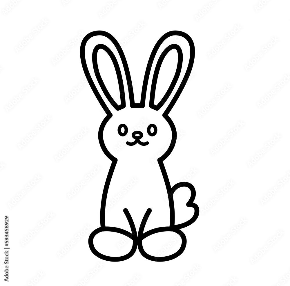 rabbit bunny cartoon outline icon rabbit bunny cartoon outline icon