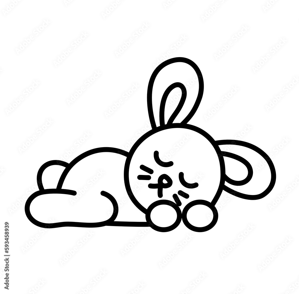 rabbit bunny cartoon outline icon rabbit bunny cartoon outline icon