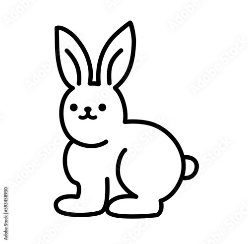 rabbit bunny cartoon outline icon 