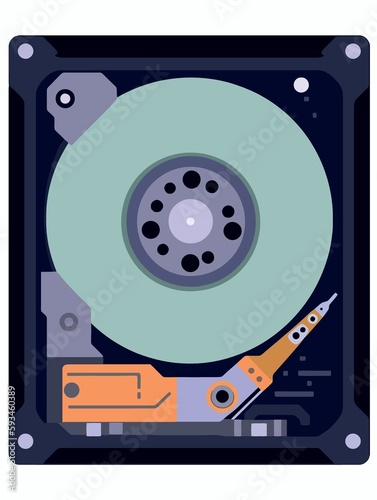 open modern hard drive created with Generative AI technology