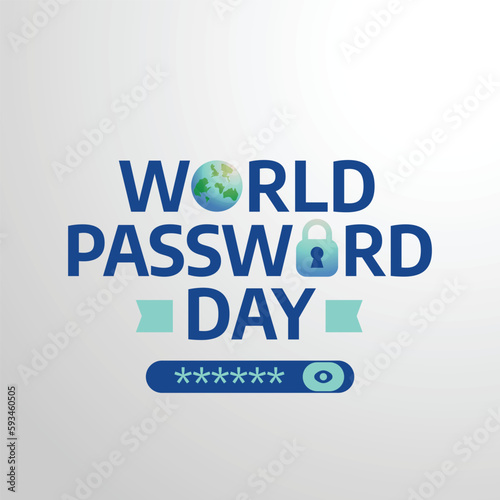 vector graphic of world password day good for world password day celebration. flat design. flyer design.flat illustration.