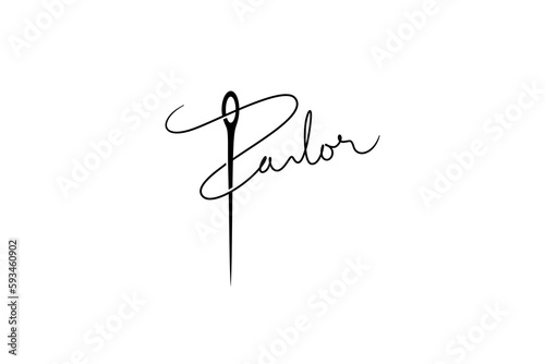 Tailor shop logo in letter style with simple design