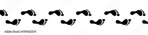 footprints shoe sole tracking path on transparent background, Shoes trail track vector.