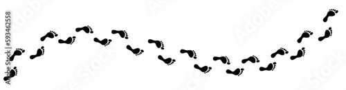 footprints shoe sole tracking path on transparent background, Shoes trail track vector illustrations 10 eps. photo