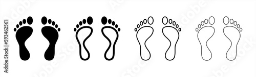Foot print icon set. Human footstep vector sign. Vector.