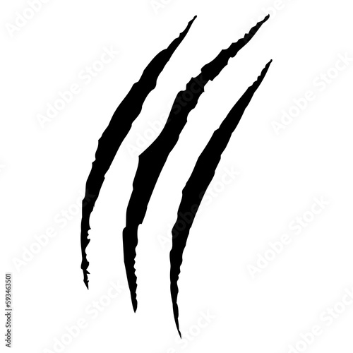 Cat tiger scratches paw shape. Claw scratches. Vector illustration