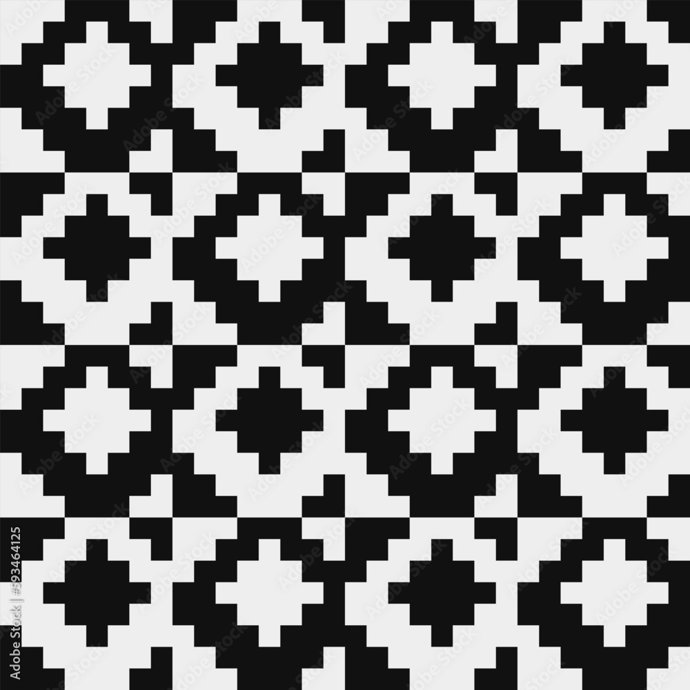 Black and white pattern, abstract seamless fashion trend pattern fabric textures, pixel art vector monochrome illuastration. Design for web and mobile app. Black and white pattern, abstract seamless fashion trend pattern fabric textures, pixel art vector monochrome illuastration. Design for web and mobile app.