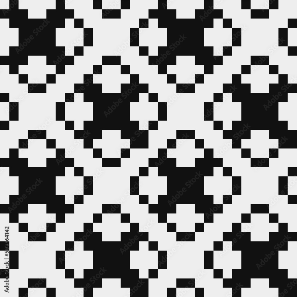 Black and white pattern, abstract seamless fashion trend pattern fabric textures, pixel art vector monochrome illuastration. Design for web and mobile app. Black and white pattern, abstract seamless fashion trend pattern fabric textures, pixel art vector monochrome illuastration. Design for web and mobile app.