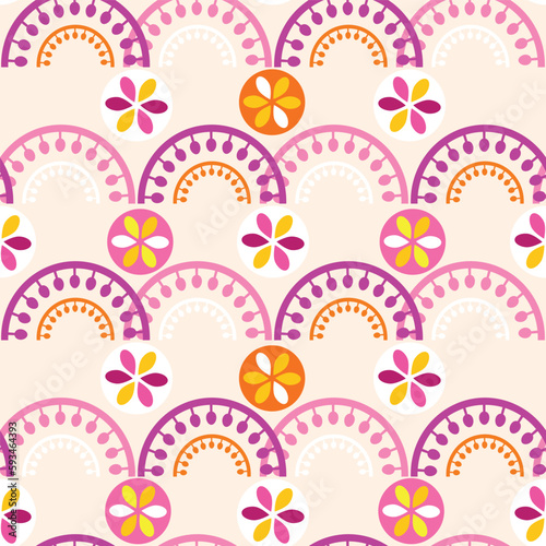 Happy Cinco de mayo template  seamless pattern with guitar, sombrero, pepper, tequila, firework, pattern Translation from spanish - Cinco de Mayo - May 5 federal holiday in Mexico.Vector illustration 