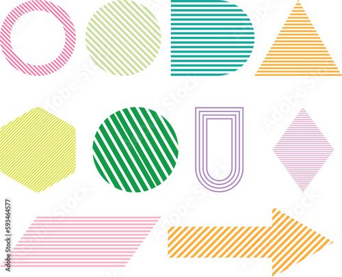 Set of colorful geometric shapes. Vector illustration isolated on white background.