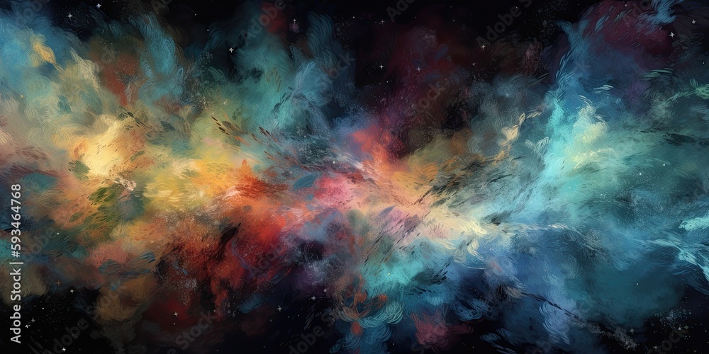 Abstract Cosmic Night Sky Background - Starry Galaxy Illustration AI generated