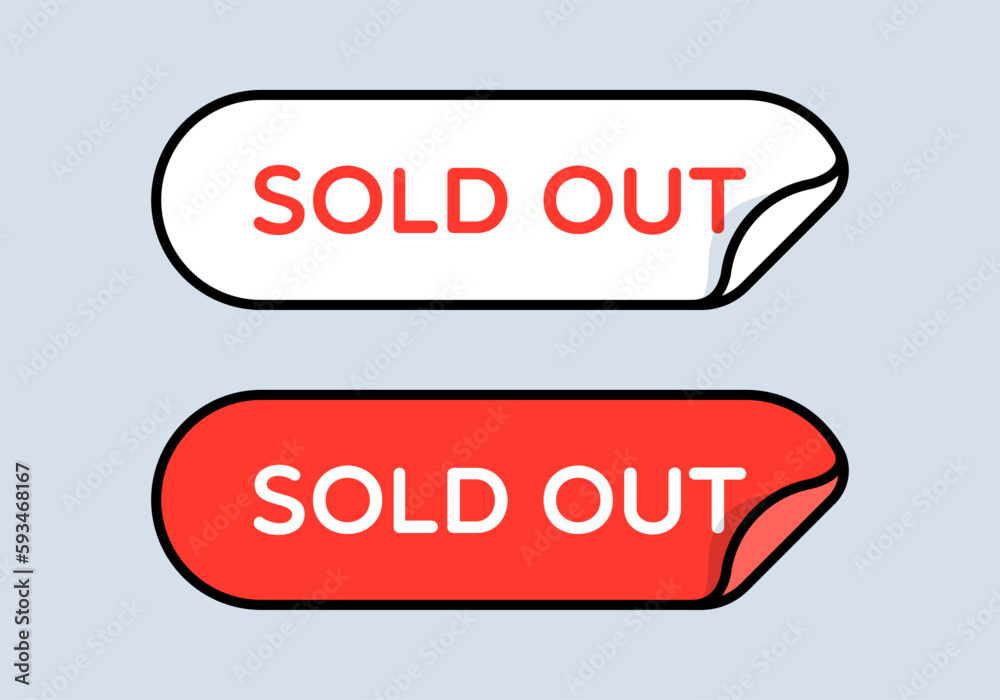 Peeled Sold Out Flat Design Stickers Peeled Sold Out Flat Design Stickers