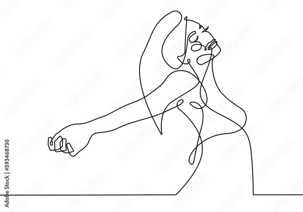 Happy Woman Abstract Line Art Drawing. Female Figure Black Lines Drawing Minimalist Style. happy Woman Figure Continuous One Line Abstract Drawing. Vector Illustration Happy Woman Abstract Line Art Drawing. Female Figure Black Lines Drawing Minimalist Style. happy Woman Figure Continuous One Line Abstract Drawing. Vector Illustration