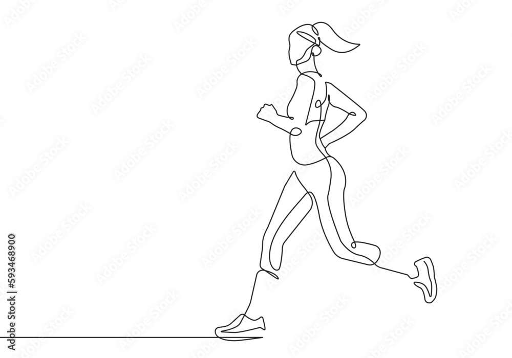 Woman Running One Line Drawing. Female Sport Concept Minimalist Drawing. Running Line Art Modern Minimal Drawing Trendy Illustration Continuous Line Art. Vector EPS 10 Woman Running One Line Drawing. Female Sport Concept Minimalist Drawing. Running Line Art Modern Minimal Drawing Trendy Illustration Continuous Line Art. Vector EPS 10