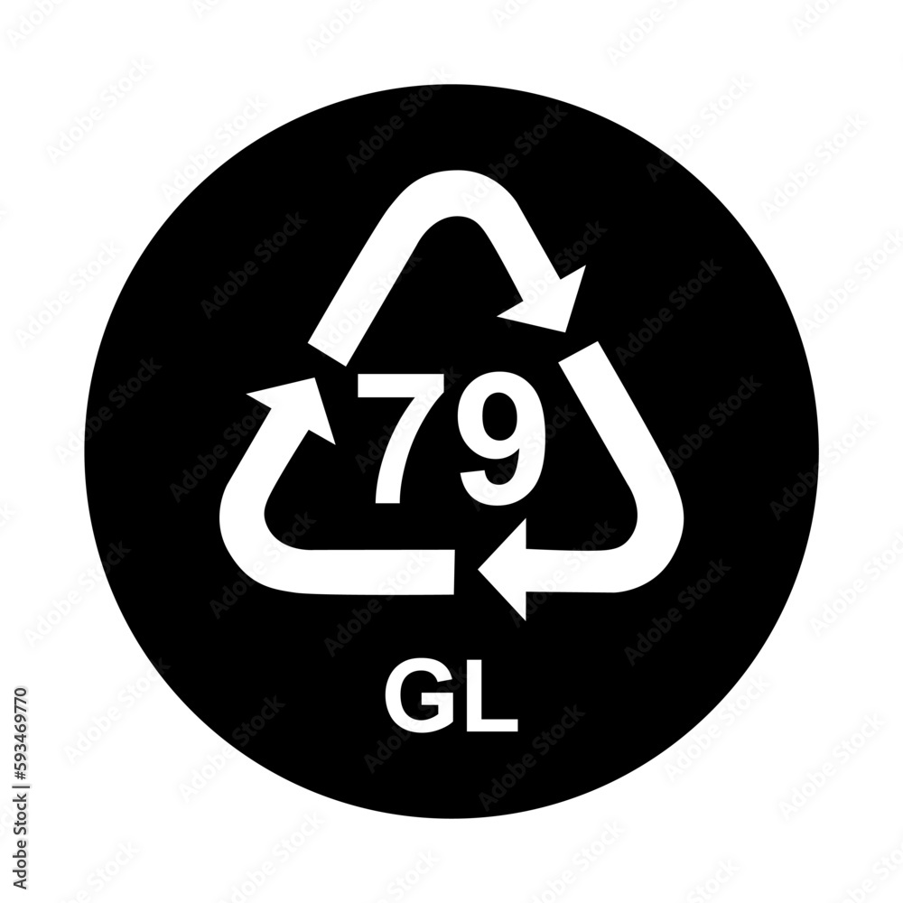 Glass symbol, ecology recycling sign isolated on white background. Package waste icon Glass symbol, ecology recycling sign isolated on white background. Package waste icon