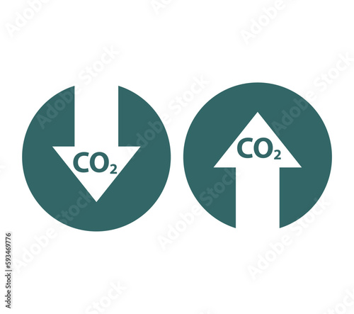 Set of CO2 reduce cloud icon, clean global emission, environment eco design symbol vector illustration
