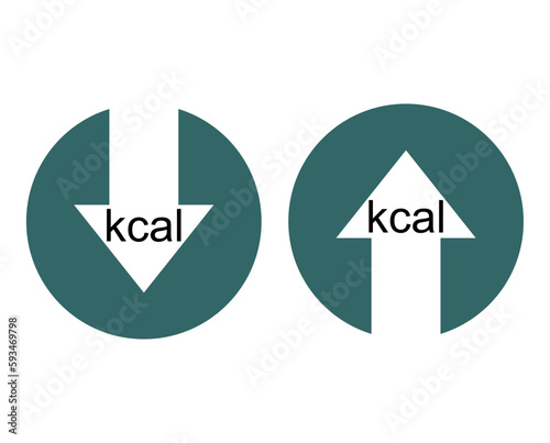 Set of Calories healthy diet icon, nutrition food low sign, kcal zero web vector illustration