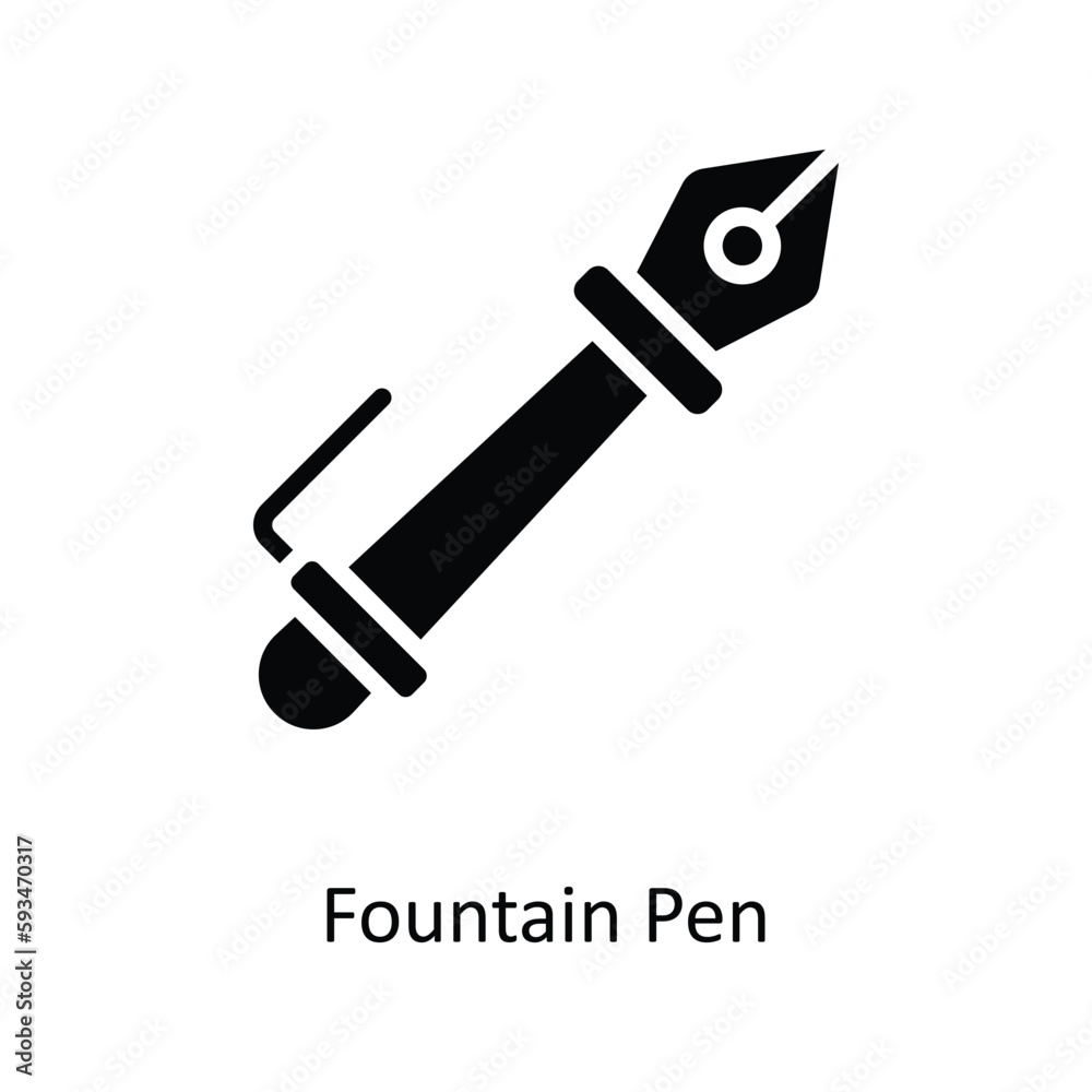 Fountain Pen Vector Solid icons. Simple stock illustration stock Fountain Pen Vector Solid icons. Simple stock illustration stock