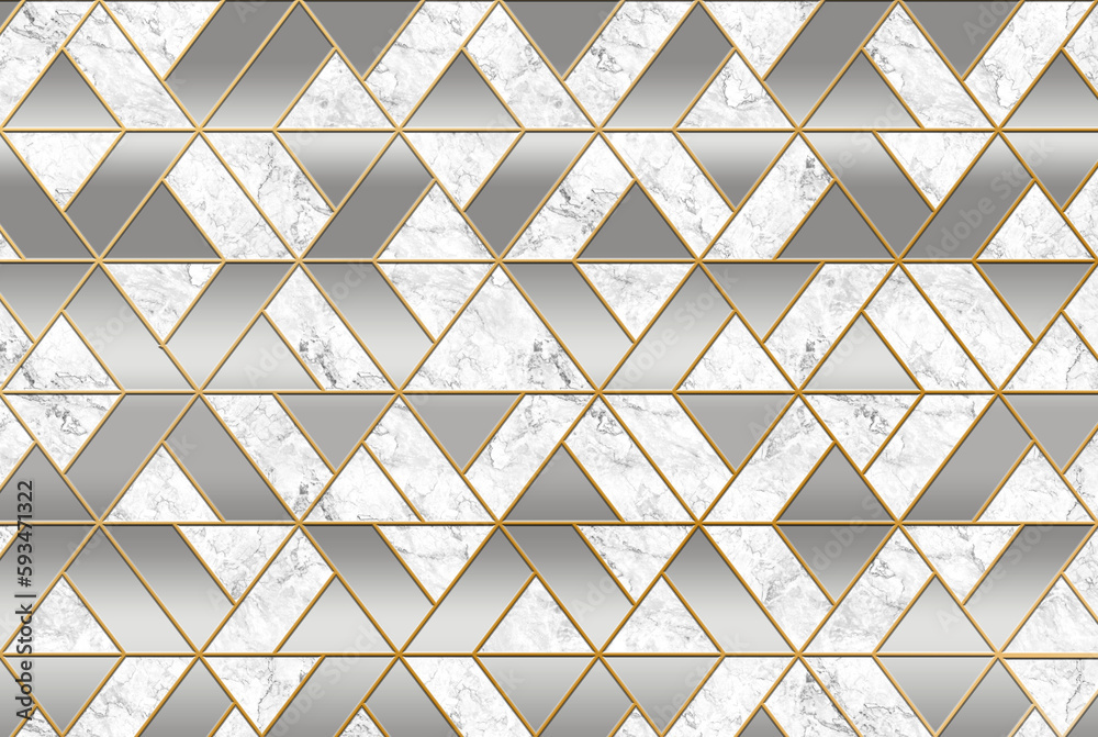 3d geometric with marble texture and luxury color. 3D Rendering