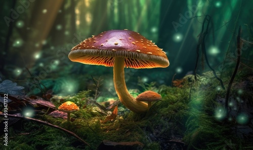 Discover magic mushrooms in the enchanted forest Creating using generative AI tools