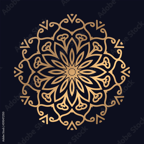 Elegant Floral Round Ornament. Oriental Pattern mandala design background