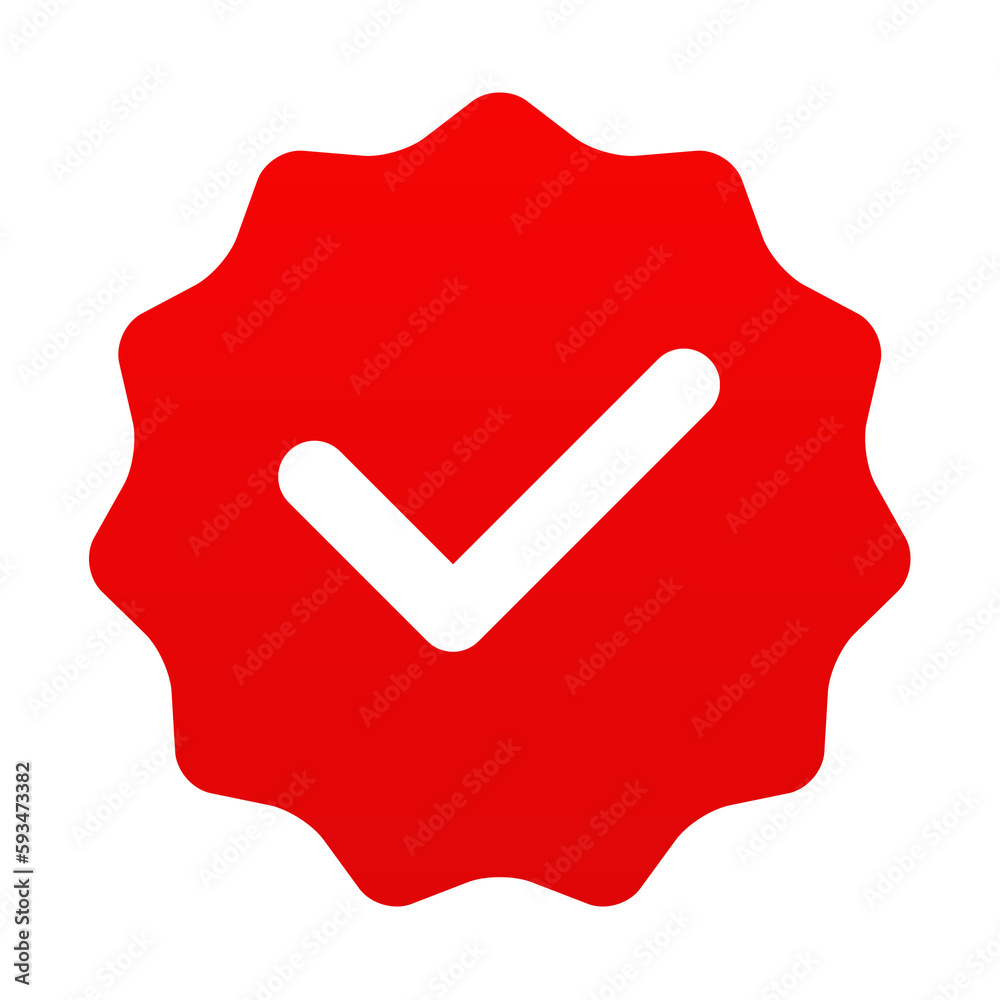 Red Verified icon transparent design template for YouTube element verified Red Verified icon transparent design template for YouTube element verified