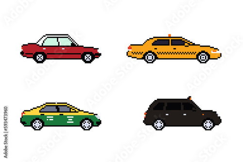 Taxi Car - Pixel Art Style