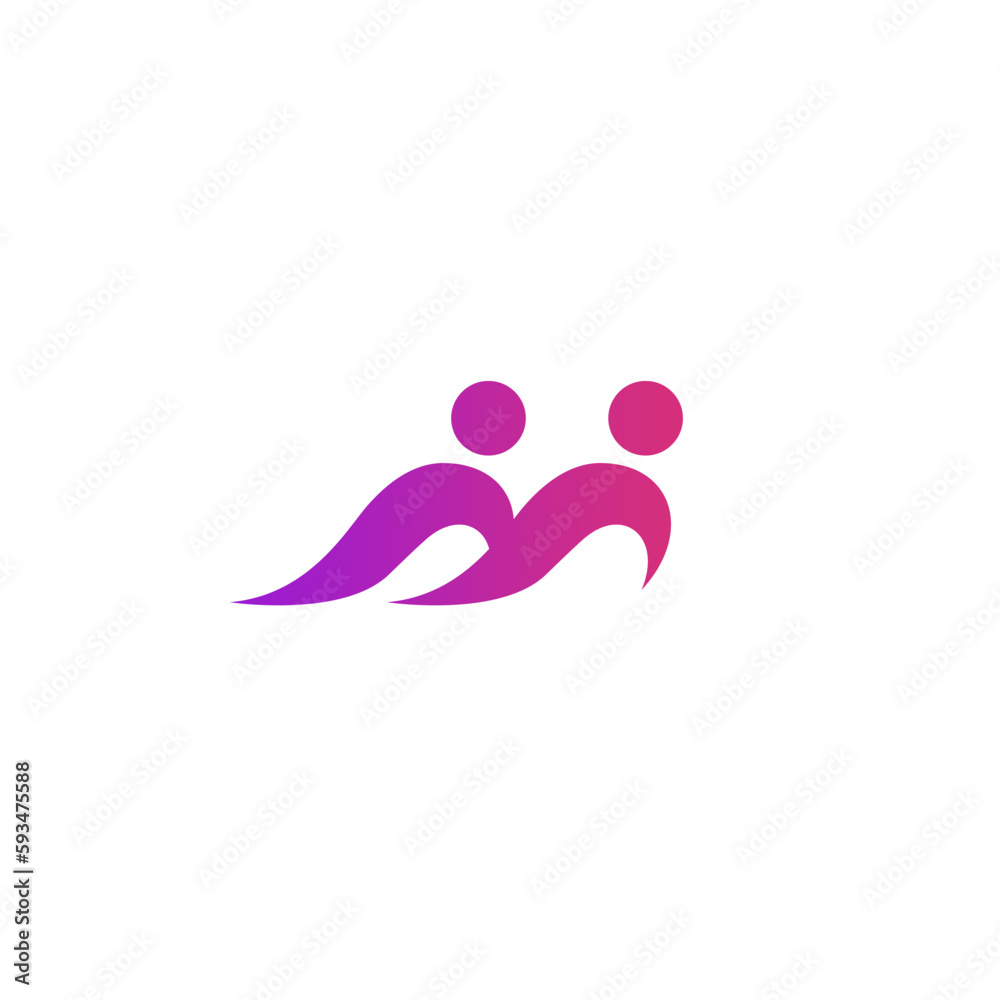 M People Logo Design. Letter M Human. Abstract People Logo