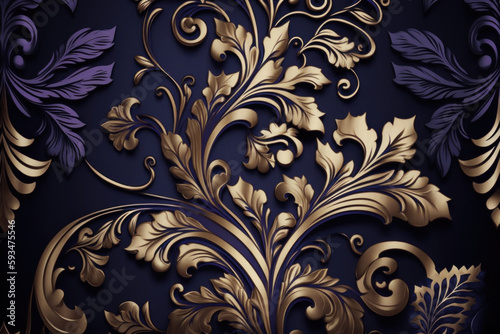 Decorative luxury textile wallpaper background. Generative AI