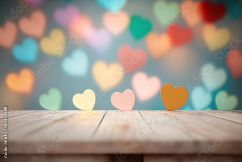 Retro candy heart background in pastel colors. Generative AI