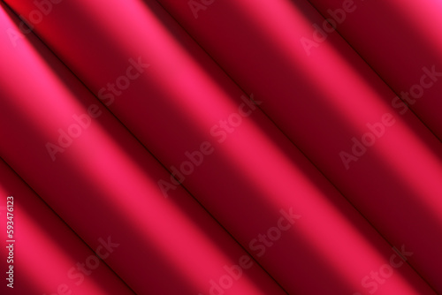 Viva magenta color abstract fabric background mockup with cylindrical geometric shape wave patterns for product display.